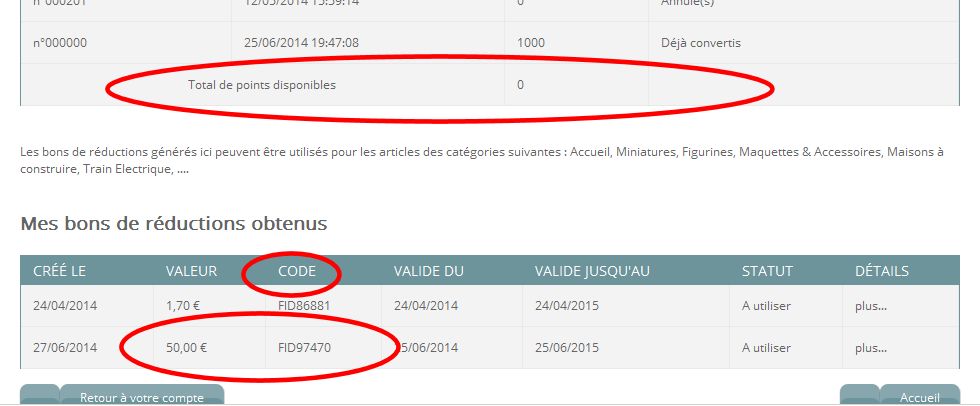 bons de réduction obtenus francis miniatures