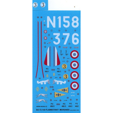 Décalques 1/72 Flamboyant Moranes-Saulnier 406