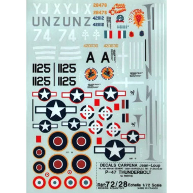Décalques 1/72 P-47 Thunderbolt 1er partie