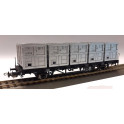 Wagon plat avec conteneurs, DR, Epoque 3