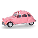Miniature Citroën 2 CV avec toit ouvert, rose claire