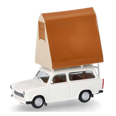 Miniature Trabant 601 S Universal, avec tente sur le toit