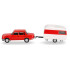 Herpa HERP028585 - Miniature Berline Wartburg 353 `82 avec caravane Qek-Junior
