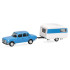 Herpa HERP028585-002 - Miniature Wartburg 353 '82 Berline avec caravane Qek