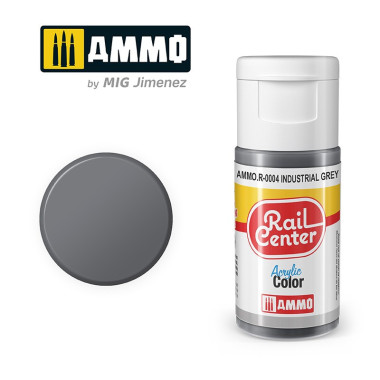 AMMO R-0004 - Gris Industriel, Peinture acrylique Rail Center, 15 ml AMMO R-0004 - Gris Industriel, Peinture acrylique Rail Center, 15 ml