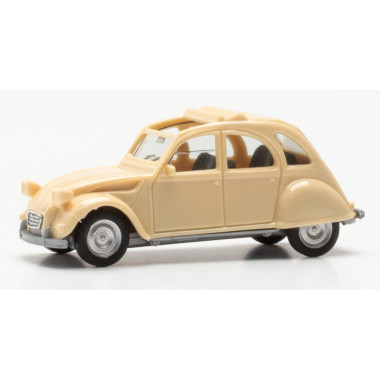 Miniature Citroen 2 CV toit ouvrant, ivoire