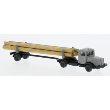 Miniature Camion transport de bois Büssing 8000, 1950