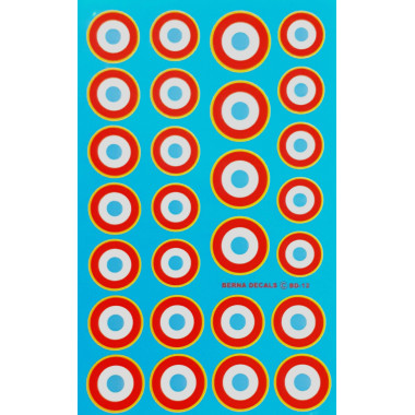 D&eacute;calques Cocardes fran&ccedil;aises Arm&eacute;e de l'air 1943-82 diam&egrave;tre de 17 &agrave; 22 mm
