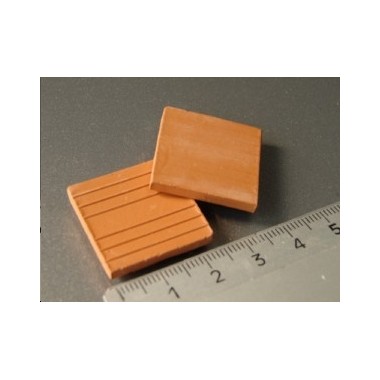 Tuiles plates ou Carreaux rouges, 25 pièces 24 x 24 x 3 mm