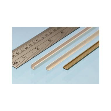 Profilé laiton en U 1.5 x 1 mm, longueur 305 mm