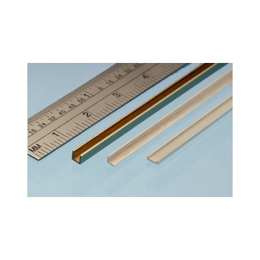 Profilé laiton en U 1.5 x 1.5 mm, longueur 305 mm