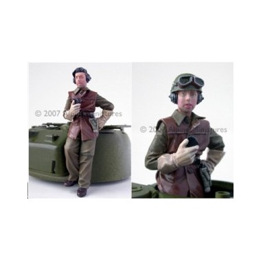 Figurine maquette Officier tankiste britannique, 2ème GM 1944