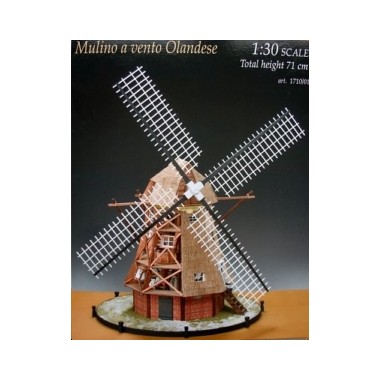 Maquette Moulin hollandais, en bois