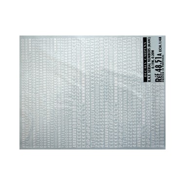 Décalques Numeros de serie RAF blancs, N°1