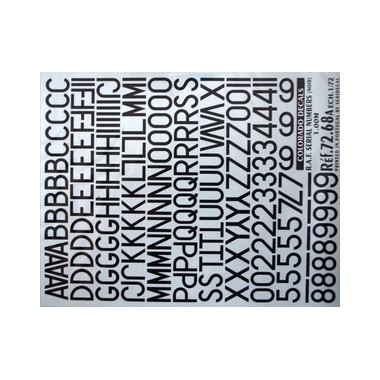 Décalques Numeros de serie RAF noirs, N°2
