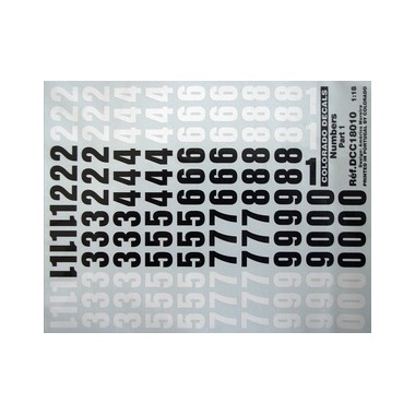 Décalques Numeros de course, partie 1