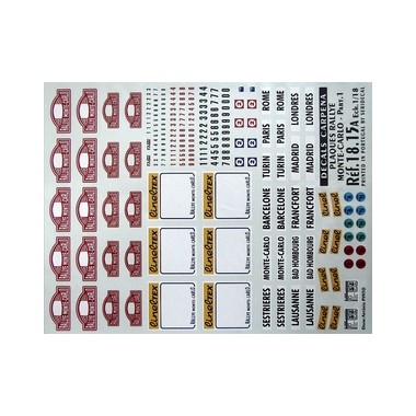 Décalques Plaques et numeros Rallye Monte Carlo 1995 à 1998