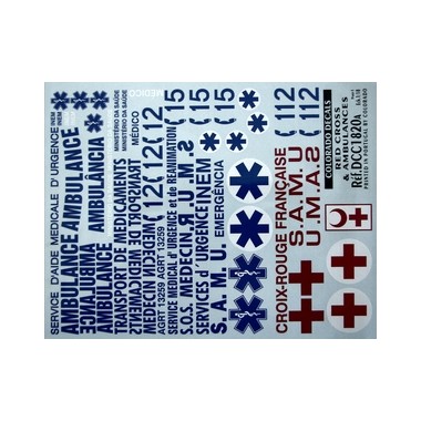 Décalques Ambulances et Croix Rouge