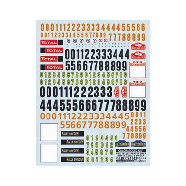 Décalques Plaques et numeros Rallyes Monte Carlo / Suéde 2013