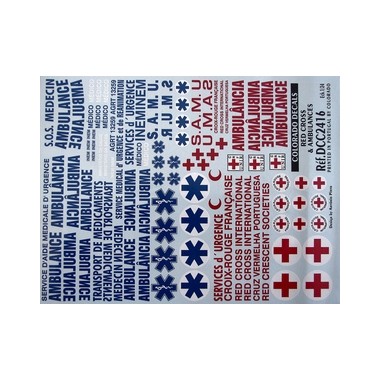 Décalques Ambulances et Croix Rouge