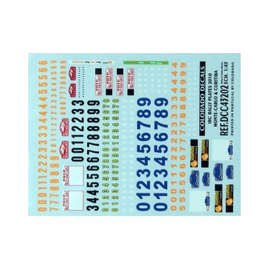 Décalques Plaques et numeros Rallyes Monte Carlo/Curutiba 2010
