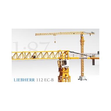 Miniature Grue à tour jaune Liebherr 112 EC-B Miniature Grue à tour jaune Liebherr 112 EC-B