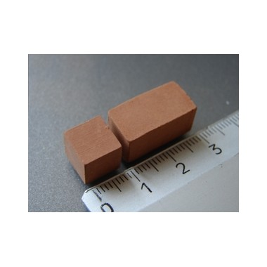 Pierres murs Opus Quadratum rouges, 25 pièces 10x20/10x10mm