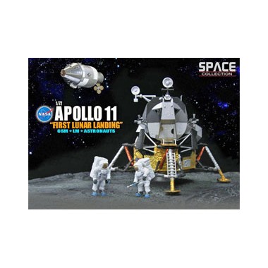 Miniature Apollo 11 "First Lunar Landing" CSM + LM + Astronauts