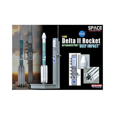 Miniature Delta II Rocket w/Launch Pad "Deep Impact"