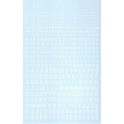 Décalques Chiffres et lettres blancs type code Raf (1,2,3,4 & 6mm) 
