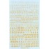Décalques Chiffres et lettres jaunes type code Raf (1,2,3,4 & 6mm) 
