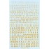 Décalques Chiffres et lettres jaunes type code Raf (1,2,3,4 & 6mm) 
