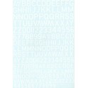 Décalques Chiffres et lettres blancs type code Raf (10, 12 & 14mm) 