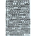 Décalques Chiffres et lettres noirs type code 45 (10, 12 & 14mm)  