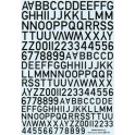 Décalques Chiffres et lettres noirs type code Raf (10, 12 & 14mm)  