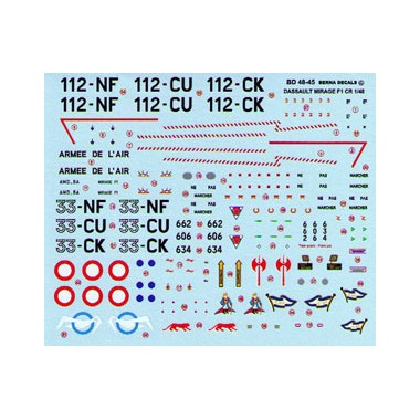 Décalques Dassault Mirage F1  CR