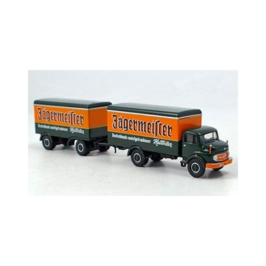 Miniature Mercedes L911 camion et remorque Jagermeister 