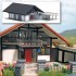 Maison moderne, grise toit noir