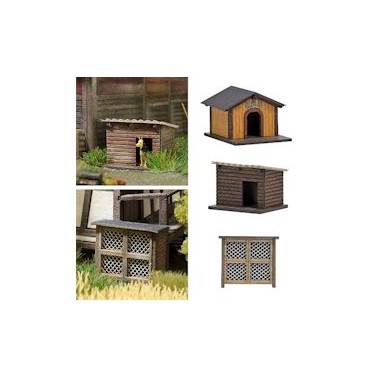 Clapier à lapins et niches à chiens en bois (vrai bois)