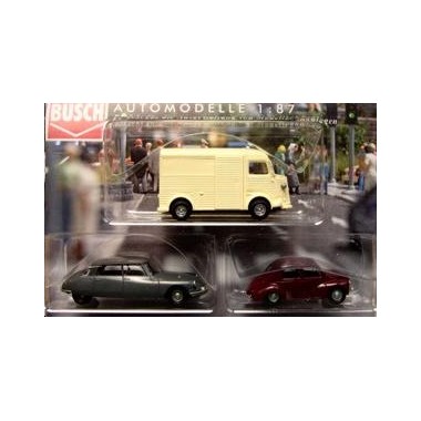 Miniatures Citroen HY, Renault 4CV, Citroen DS19