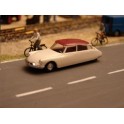 Miniature Citroen DS19 blanche toit rouge 1955