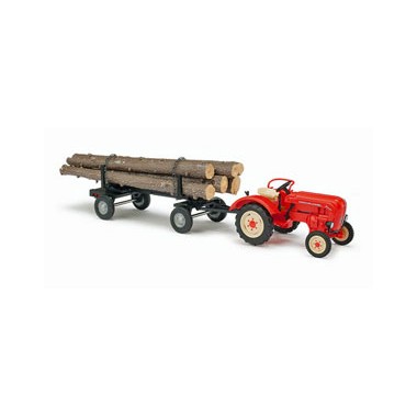 Miniature Tracteur Porsche Junior K avec remorque de bois 