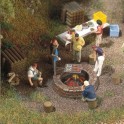 Feu de camp ou barbecue, lumineux