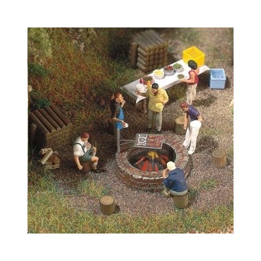 Feu de camp ou barbecue, lumineux