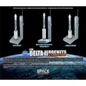 Miniature Delta II Rockets w/Launch Pads (sets 3 rockets)