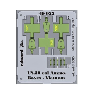 Photodécoupe Boites de Munitions US Cal.0.30 Vietnam, 2ème GM