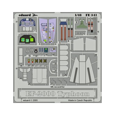 Photodécoupe EF-2000 Typhoon Single Seater pour Italeri 