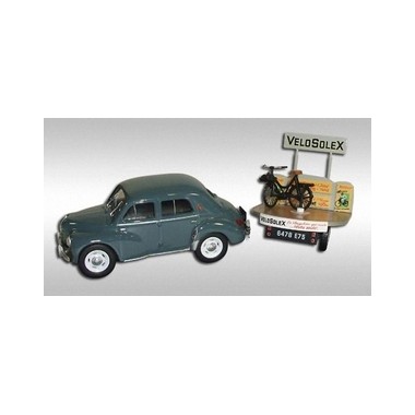 Miniature Renault 4CV  Remorque Velosolex