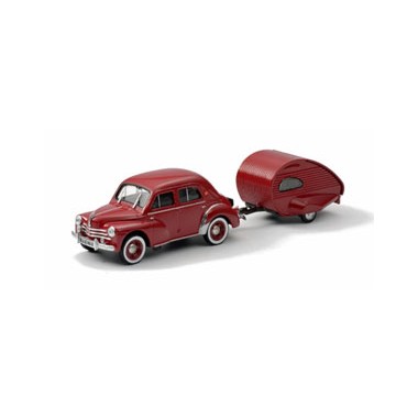 Miniature Renault 4CV et Caravane Ailette
