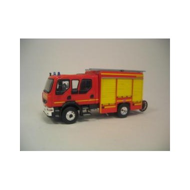 Miniature Renault Midlum Dble Cabine FPT Gimaex 3 Rideaux Jaune
